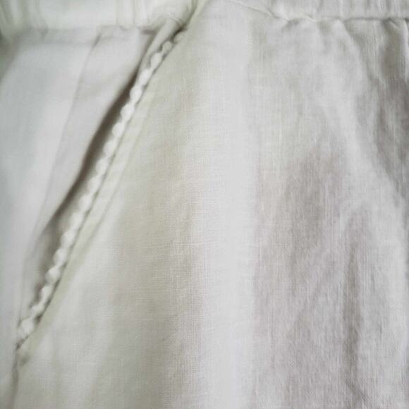 Talbots Pants Linen Women’s Plus Size 20 W Crop White Nantucket Lagenlook - Picture 9 of 10